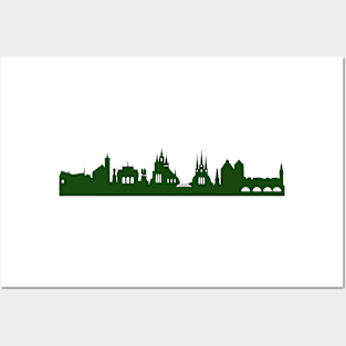 ERFURT skyline in forest green Posters and Art